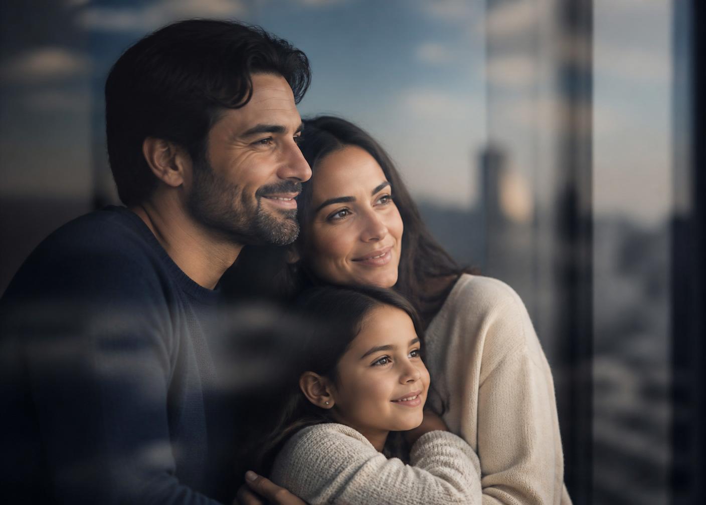 Família imigrante olhando o futuro na Espanha